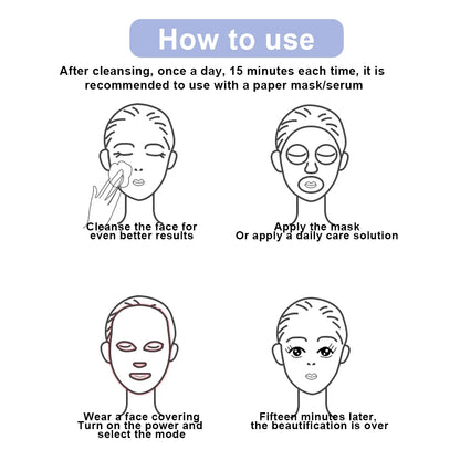 7 Colors Face Skin Rejuvenation Acne LED Facial Mask - Eclaya