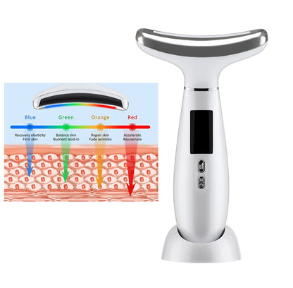 Appareil de lifting facial EMS à 7 modes de lumière pour raffermissement de la peau électrique