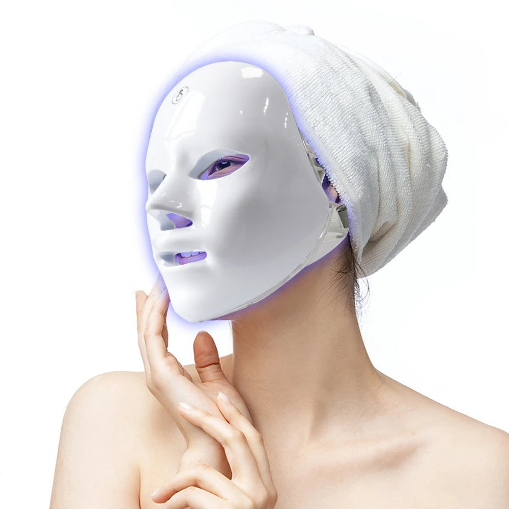 7 Colors Face Skin Rejuvenation Acne LED Facial Mask - Eclaya