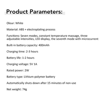 Appareil de lifting facial EMS à 7 modes de lumière pour raffermissement de la peau électrique