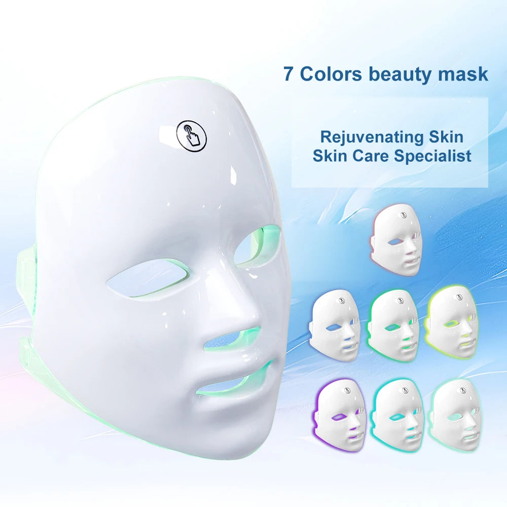 7 Colors Face Skin Rejuvenation Acne LED Facial Mask - Eclaya