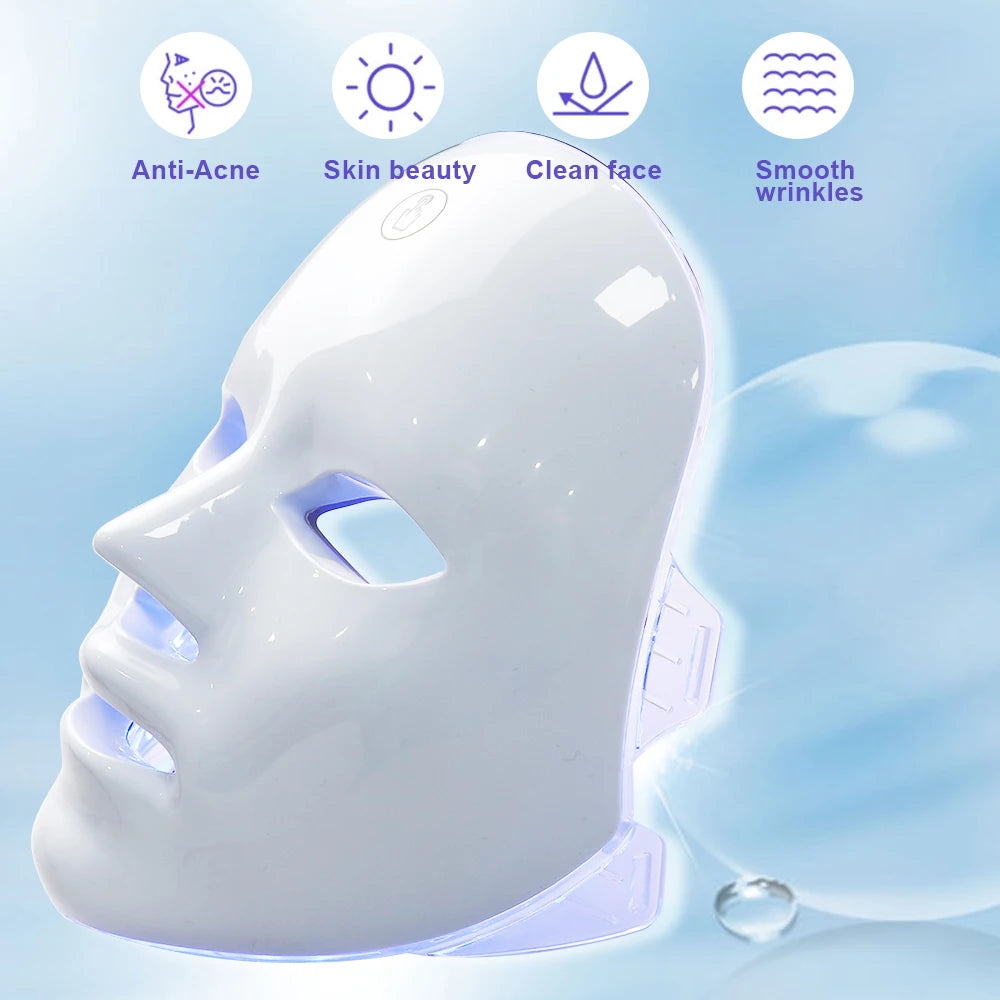 7 Colors Face Skin Rejuvenation Acne LED Facial Mask - Eclaya