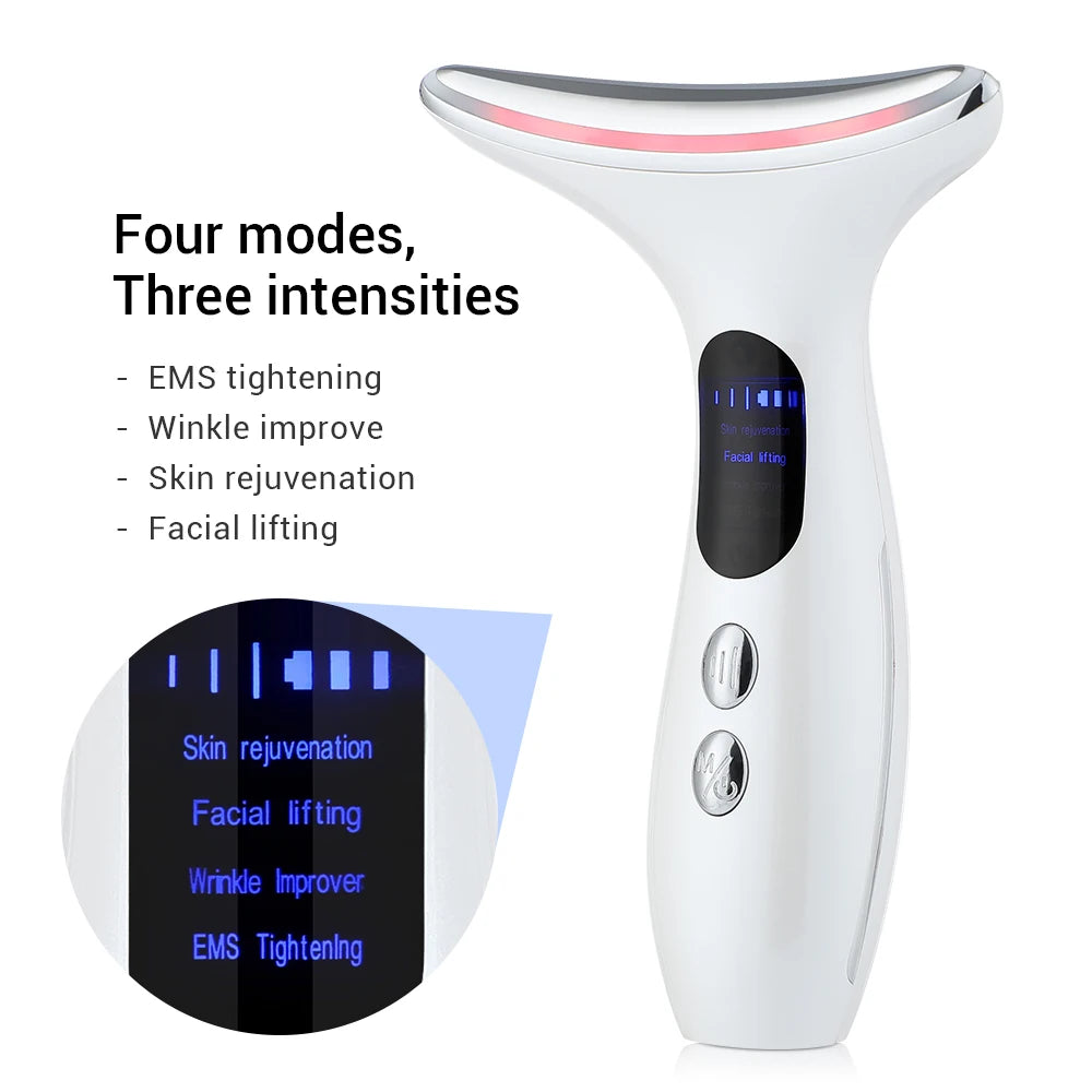 Appareil de lifting facial EMS à 7 modes de lumière pour raffermissement de la peau électrique