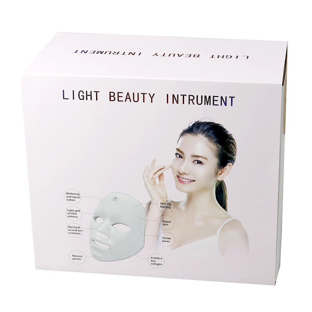 7 Colors Face Skin Rejuvenation Acne LED Facial Mask - Eclaya