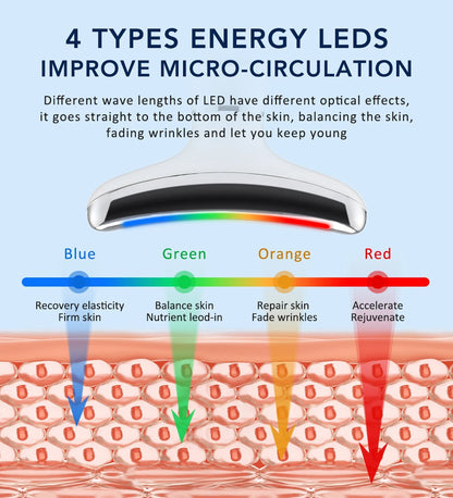 Appareil de lifting facial EMS à 7 modes de lumière pour raffermissement de la peau électrique