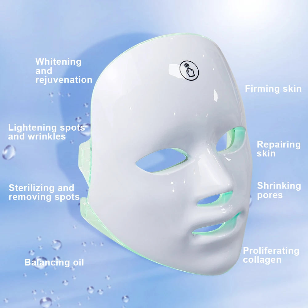 7 Colors Face Skin Rejuvenation Acne LED Facial Mask - Eclaya